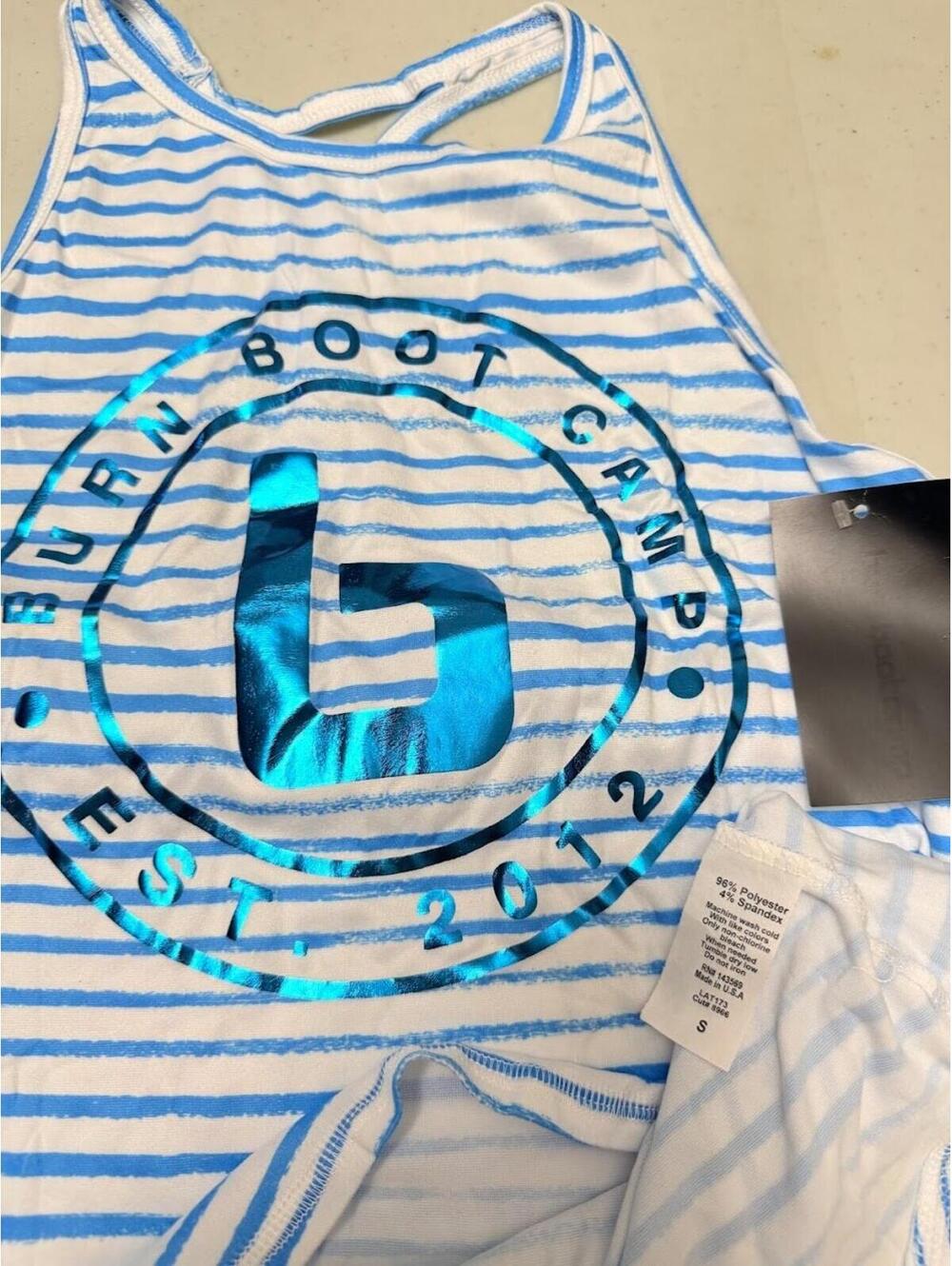 Burn Boot Camp stripe blue S Women tops